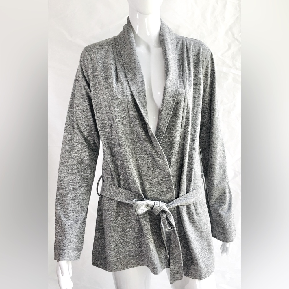SOYBU environmentally friendly heather grey long sleeve cardigan size Large NWT